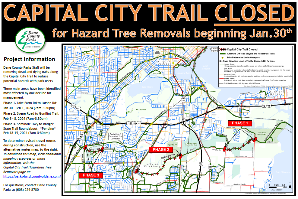 Capital City Trail closure 1.30.24