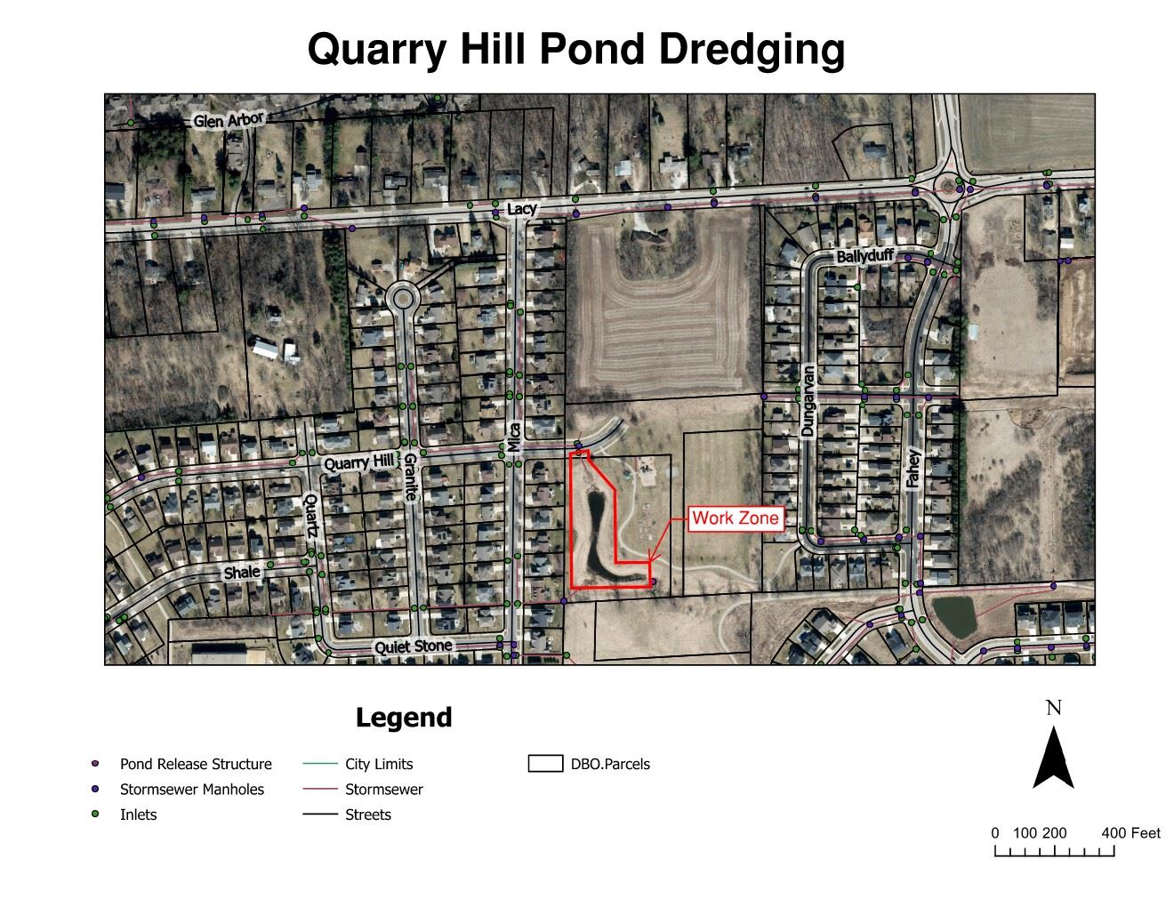 Quarry Hill Pond Dredging Map