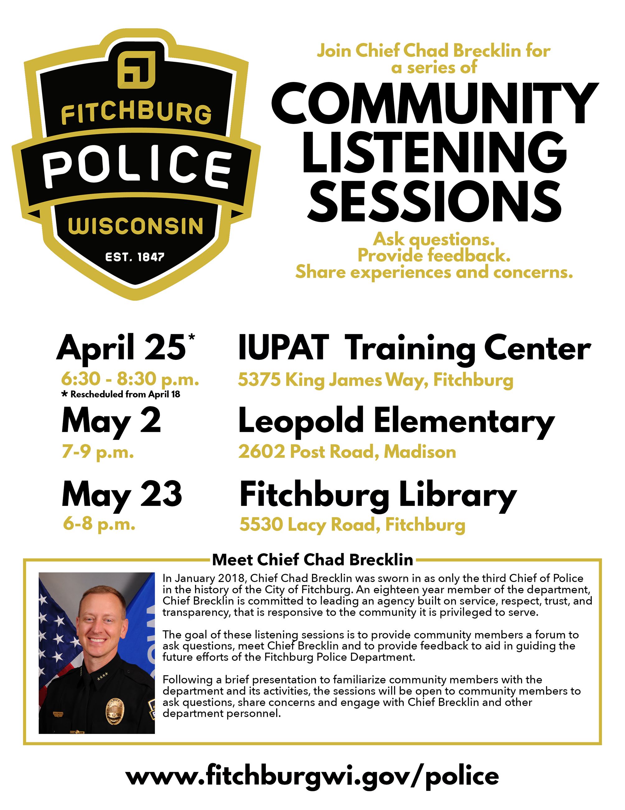 Fitchburg Police Listening Sessions Flyer_Update